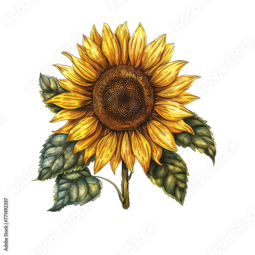 handrawn sunflower sketchlike photo