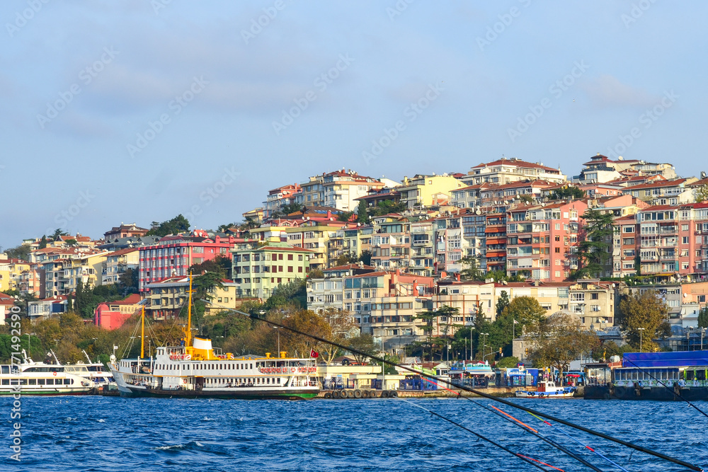 view of the town of coastal city, istanbul