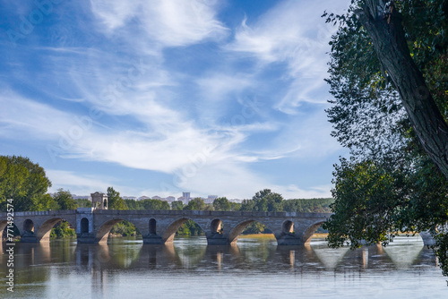 bridge over the meric river, edirne photo