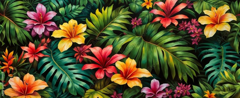 Floral tropical background