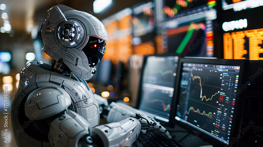 Robot using computer to trade stocks or Trade Cryptocurrency