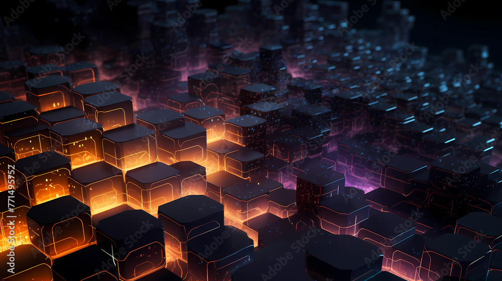 Obraz premium Hexagons Network. Information Concept