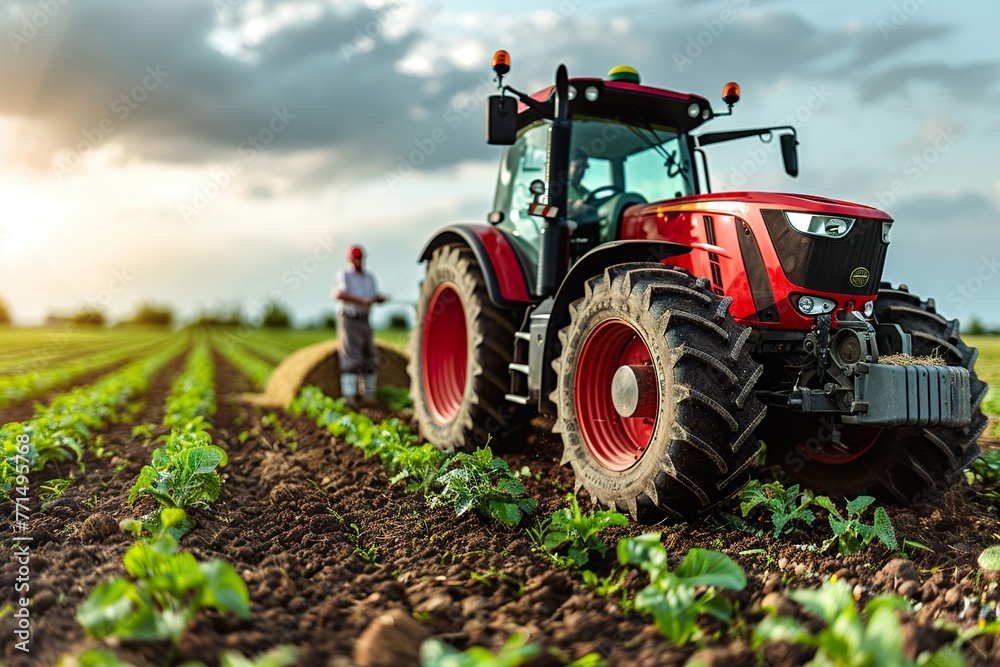 tractor in field tractor in field