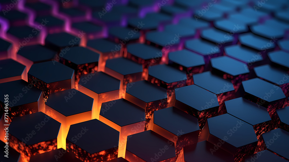 Hexagons Network. Information Concept Hexagons Network. Information Concept