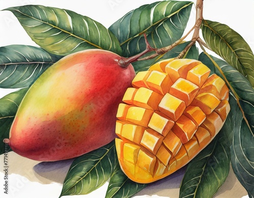 Fruta tropical ilustracion dibujo realista