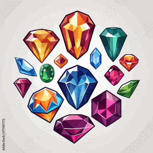 Gems Jewelry Cartoon Design Very Cool