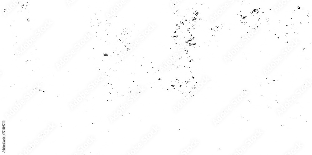 Black isolated texture on white. Black dirty pattern. Old paper overlay. Vintage dust grunge texture on isolated white background. Grunge texture black and white background.	