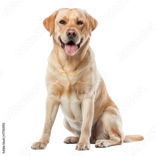Large Brown Dog Sitting on White Floor