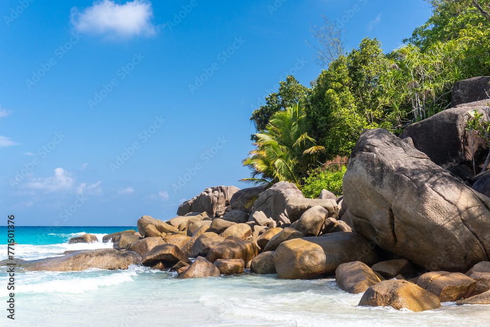 Anse Georgette on Praslin island, Seychelles Anse Georgette on Praslin island, Seychelles