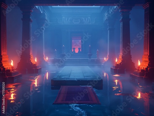 Uncover a hidden temple where a cult performs rituals to summon ancient gods of destruction photo