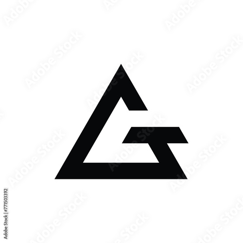 Triangle shaped modern unique letter GT or TG creative monogram logo inspiration
