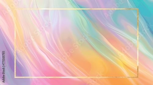 Colorful Abstract Background With Simple Golden Frame