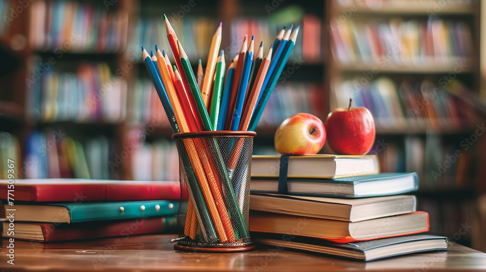 At School There are books and pencils At School There are books and pencils