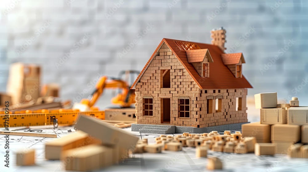 A house is being built on a construction site. A house is being built on a construction site.