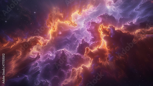 A stunning nebula in space  showcasing vibrant colors and swirling gases  creating a mesmerizing cosmic scene
