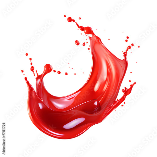  a red liquid similar to red berry jam, on transparent background Ai Generated	
