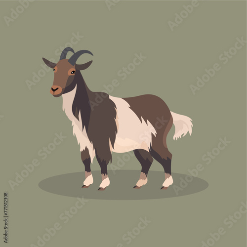 goat flat vector cartoon styl...