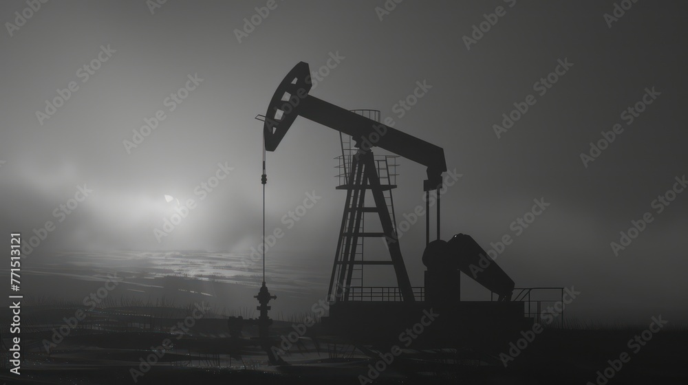 Silhouette of an oil pump
