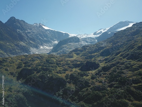 Breathtaking view of the majestic Swiss Alps, with the picturesque mountain © Wirestock