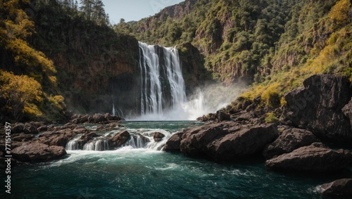 Nature s Majesty  Awe-Inspiring Waterfall in Sharp Detail