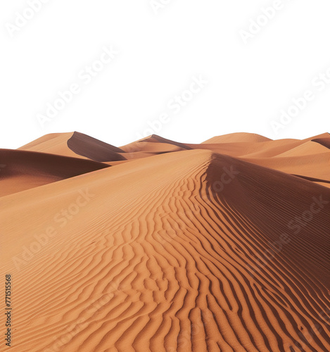 Desert sand and dunes isolated on a transparent background