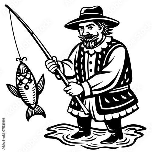 borshe fishing  vector design 