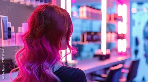 A beauty salon that offers hair dyeing services with colors that wash out after 24 hours photo