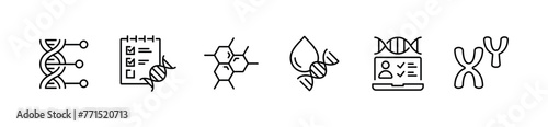 genetic icon vector set chromosome helix micro biotechnology health gene element symbol illustration for web and app