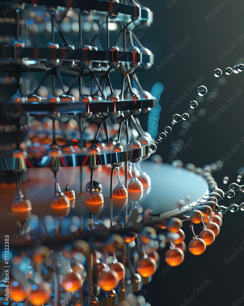 Naklejka premium A detailed view of a nanofluidic device, used for precise control of liquids at the nanoscale