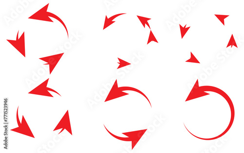 A set of black round arrows. Vector Icon Web Site Graphic. Recycle icon
