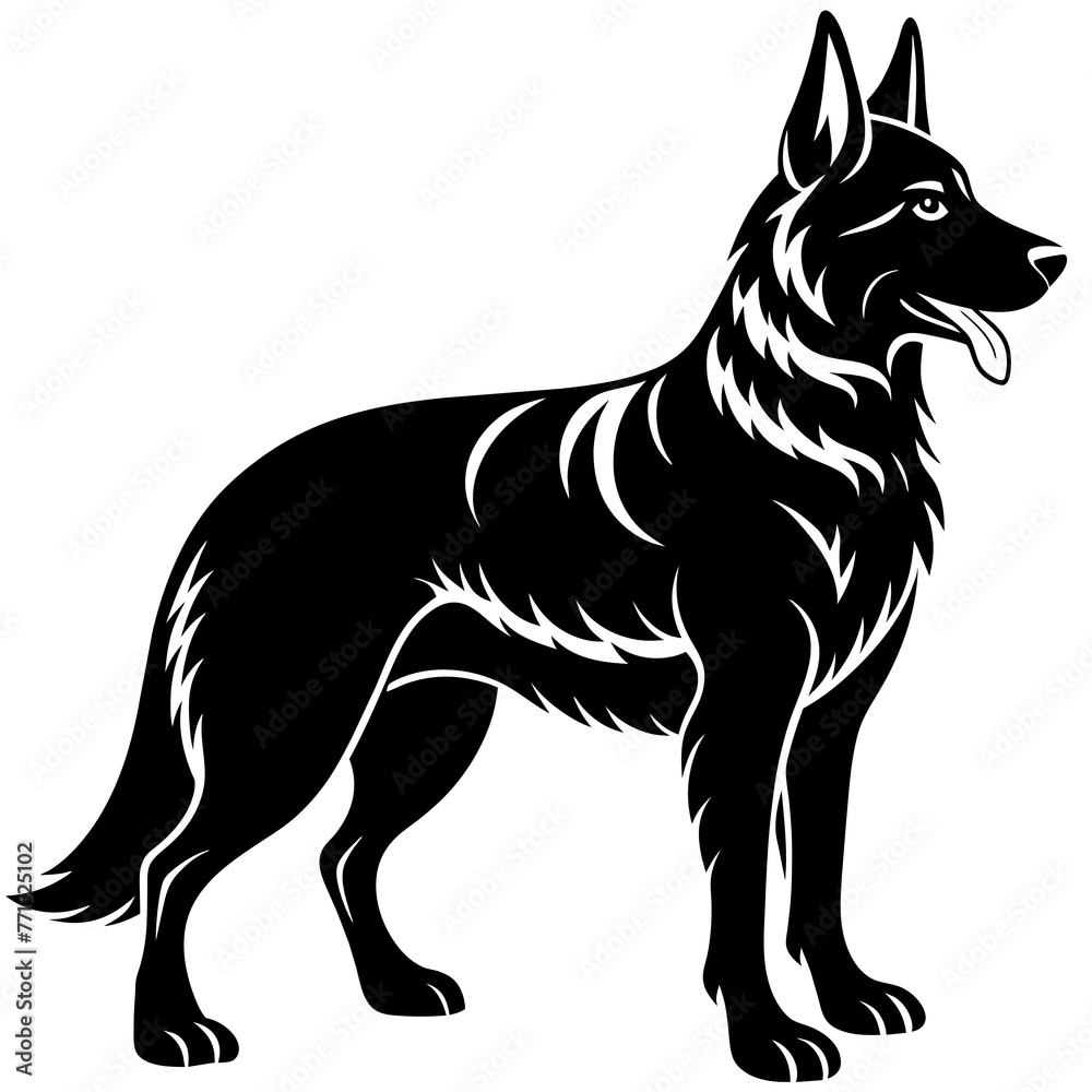 dog silhouette german shepherd 