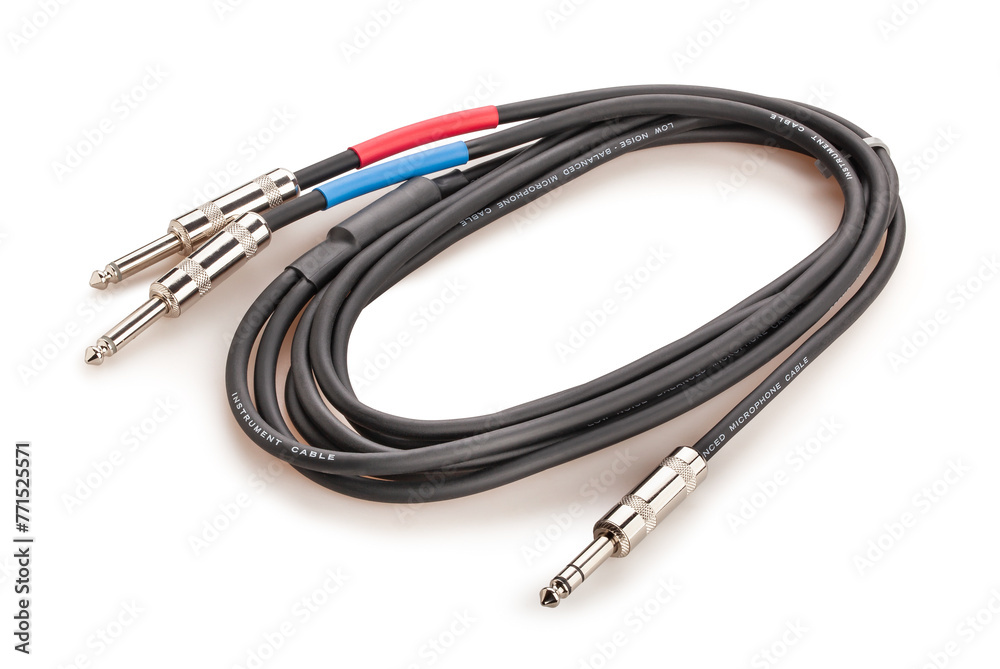 audio insert splitter cable path isolated on white audio insert splitter cable path isolated on white