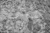 The Ascension of Jesus – Second Glorious Mystery of the Rosary. A relief sculpture on Mount Podbrdo (the Hill of Apparitions) in Medjugorje.