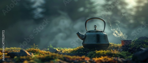 A kettle that whistles with the voices of ancestors, offering advice or simply a moment of connection with each boil, Hyper realistic