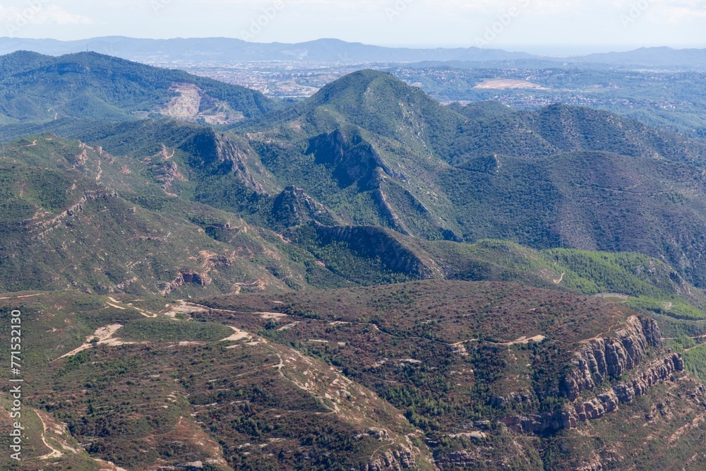 Aerial view of Montserrat in Spain