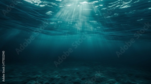 The depths of the ocean where sunlight fails to penetrate, a realm of perpetual darkness hyper realistic photo