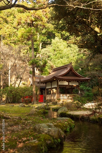 Traditional Japanese shrine located in the city of Yasu, Shiga, Japan