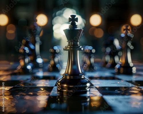Chess game enforcing a crucial rule, strategic, intense focus, 