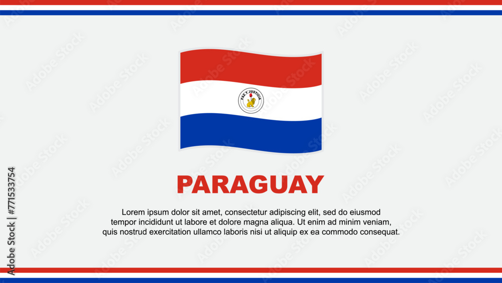 Paraguay Flag Abstract Background Design Template. Paraguay Independence Day Banner Social Media Vector Illustration. Design