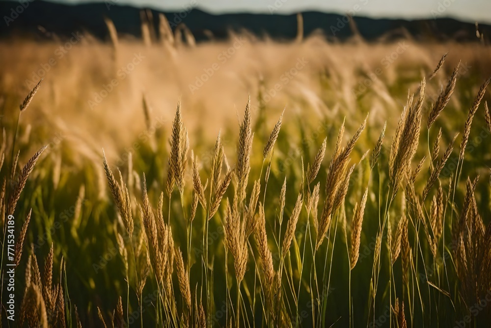 Obraz premium Create a creative representation that highlights the varying hues and textures of grass crops throughout the year, illustrating their alluring beauty in various seasons