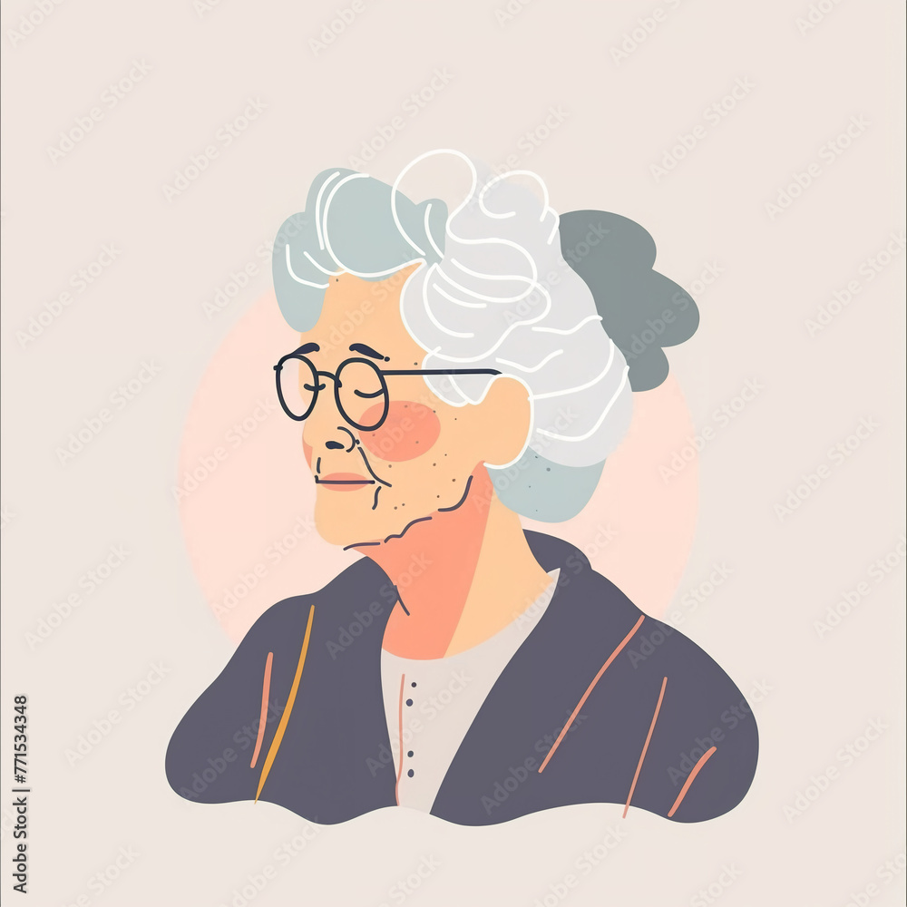 illustration of a old lady, old woman isolated on white background, isolated flat vector modern senior illustration illustration of a old lady, old woman isolated on white background, isolated flat vector modern senior illustration