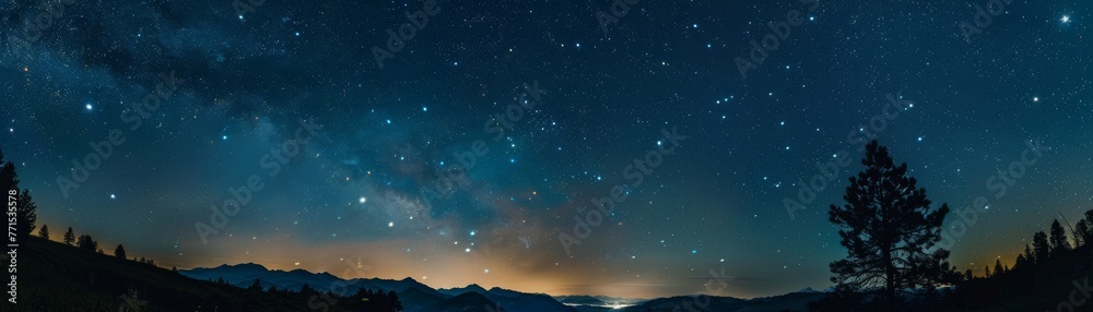 Astrophotography capturing the beauty of a starry sky on a moonless night, away from city lights no splash