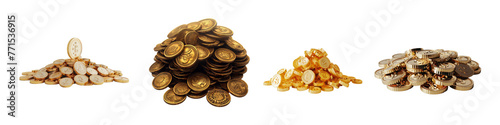 Clipart Set: Coins with Transparent Background