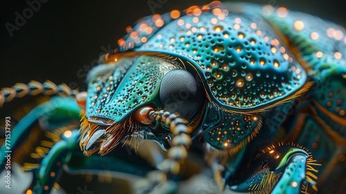 Beetle,Jade material,macro photography,fluorescence