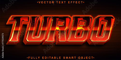 Orange Shiny Turbo Vector Fully Editable Smart Object Text Effect