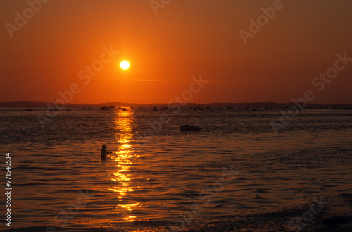 Coucher de soleil, Audenge, Bassin d'Arcachon, Gironde, 33, France photo