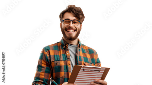 warm-hearted male event planner isolated on transparent background, png, ai photo