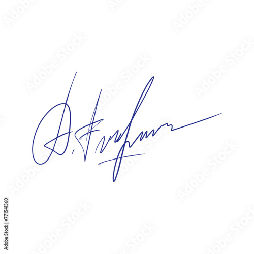 Fake handwritten signature. Personal contract fictitious signature.