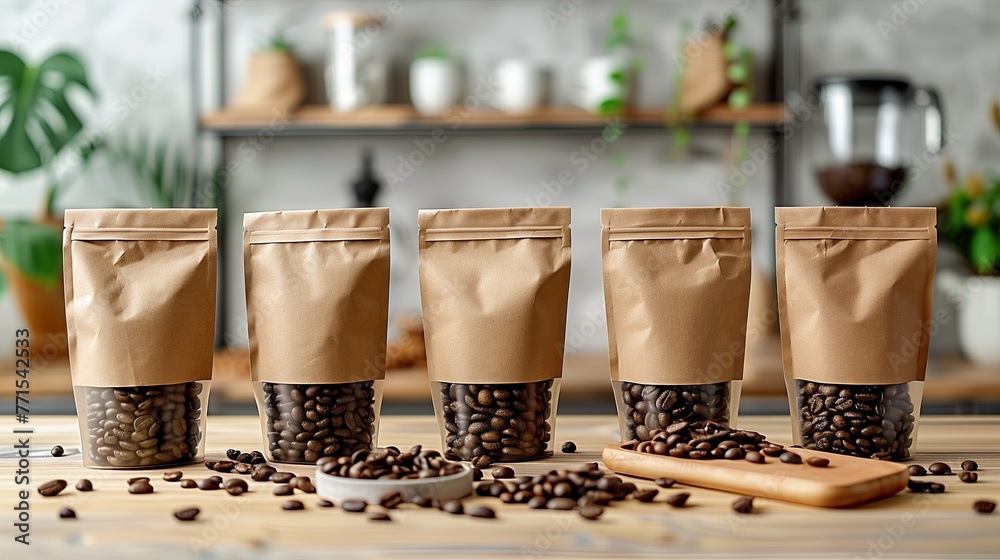 Packaging of coffee beans.
Packaging of coffee beans.
