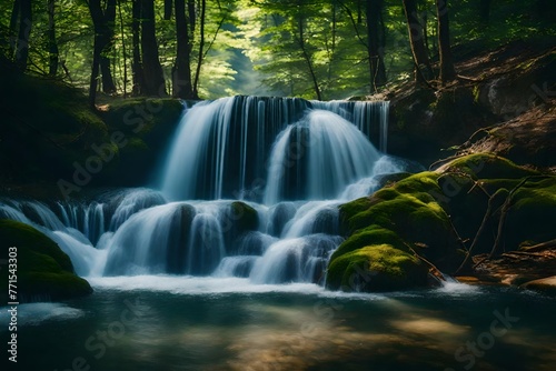 waterfall in Croatia s dense woodland